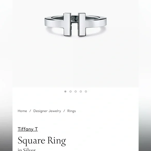 Tiffany T Sterling silver square ring